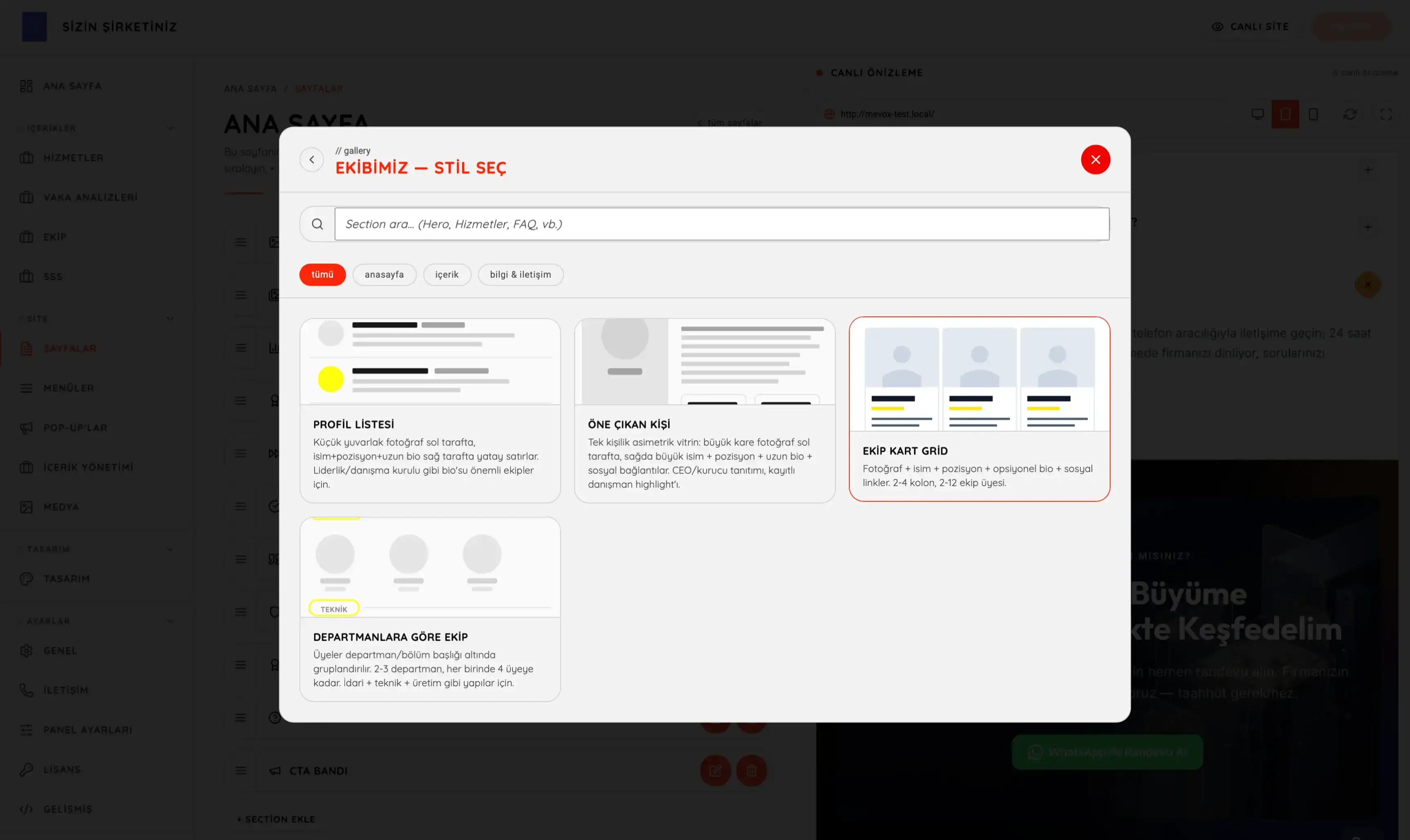 Desktop panel — açık tema