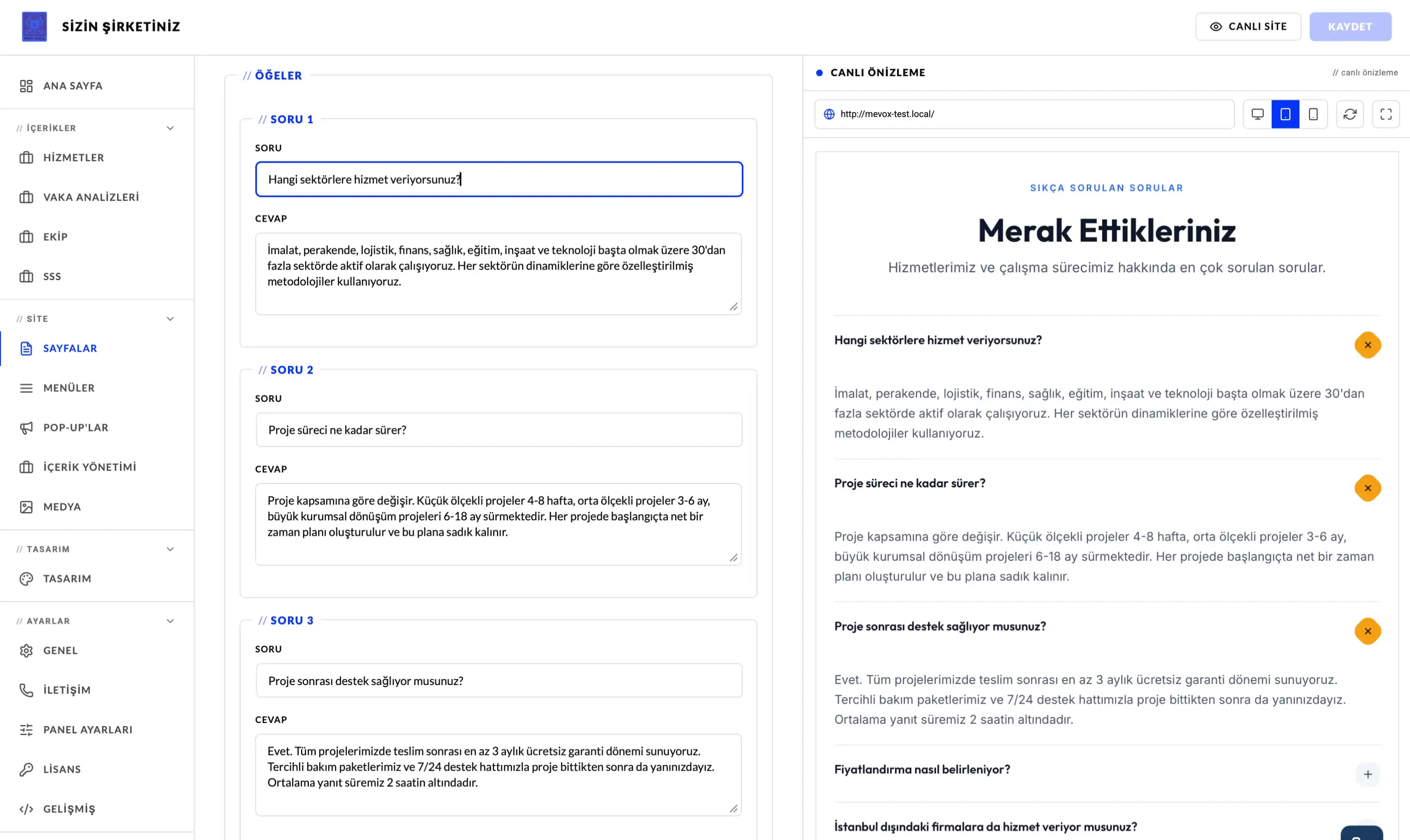 Desktop panel — açık tema